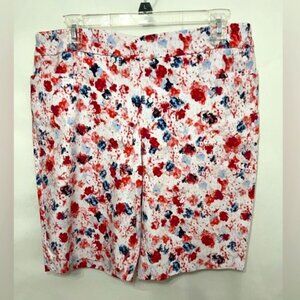 Time and Tru Womens Shorts Size L Red White Blue Summer Holiday Cute